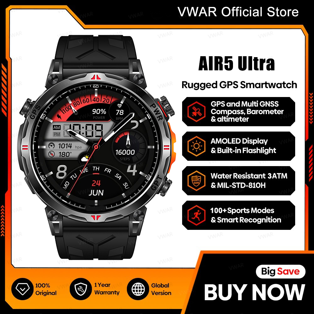 Watch Vs Smartwatch - 2025 nouveau VWAR GPS Smartwatch 1.56