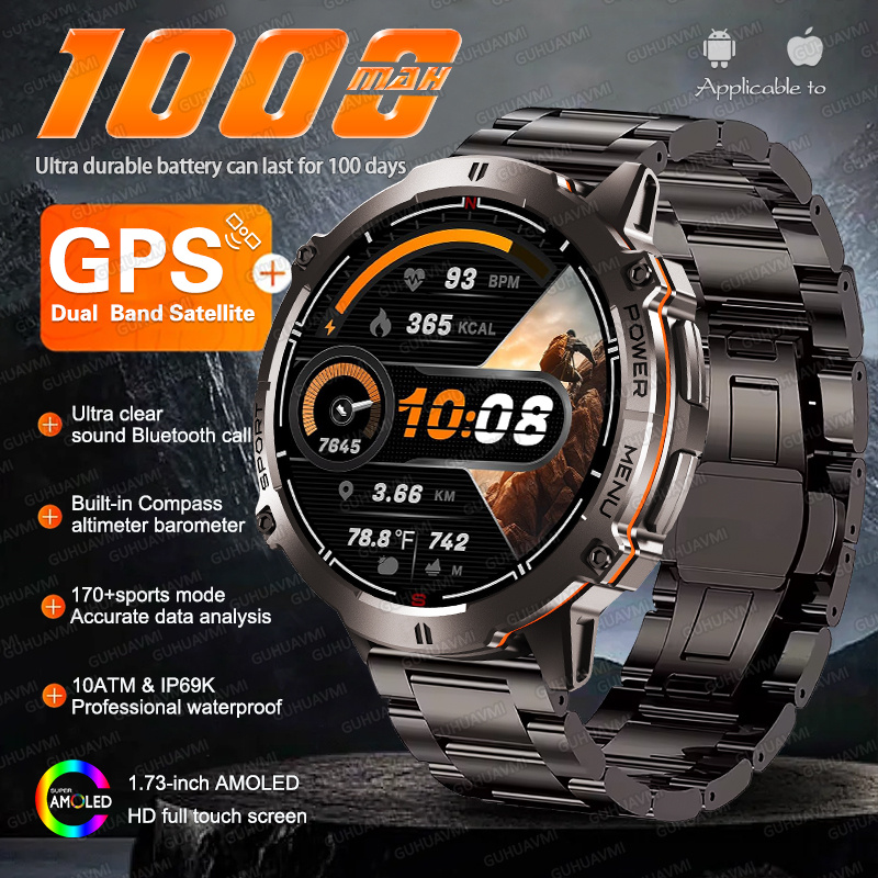 Altimeter Compass Watch - Nouveau réservoir X3 militaire 1000mAh GPS