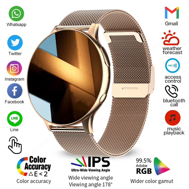 Watches Ladies Smartwatch - Montre connectée pour femmes et hommes,
