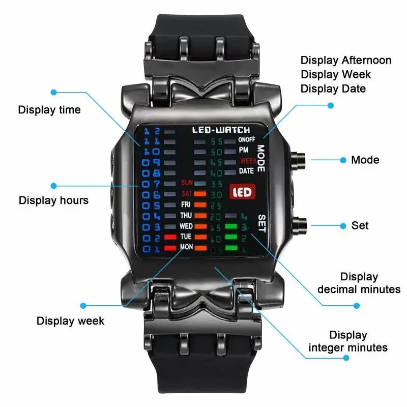 Montre Led binaire créative ét - Timex Watches Smartwatch avis et prix