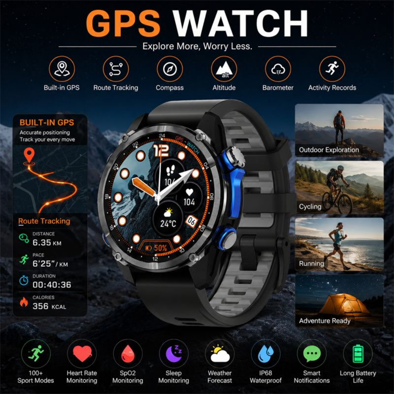 Montre connectée HD350 Pro de  - Altimeter Compass Watch avis et prix